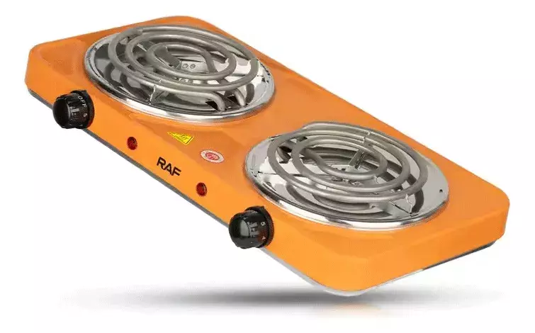 COCINA ELECTRICA ESTUFA DOBLE 2000W CONTROL DE TEMPERATURA NARANJA-3