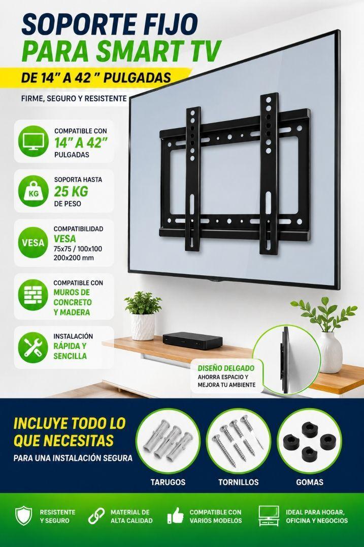 SOPORTE FIJO PARA TV DE 14 A 42 PULGADAS-1