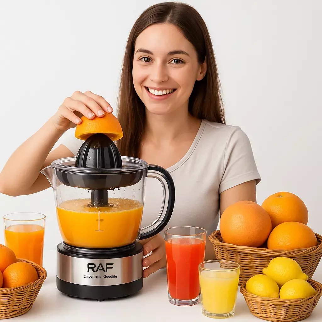 EXPRIMIDOR ELECTRICO DE CITRICOS 1000ML CON TAPA Y 2 CONOS PLATEADO NEGRO 50HZ 60HZ-2