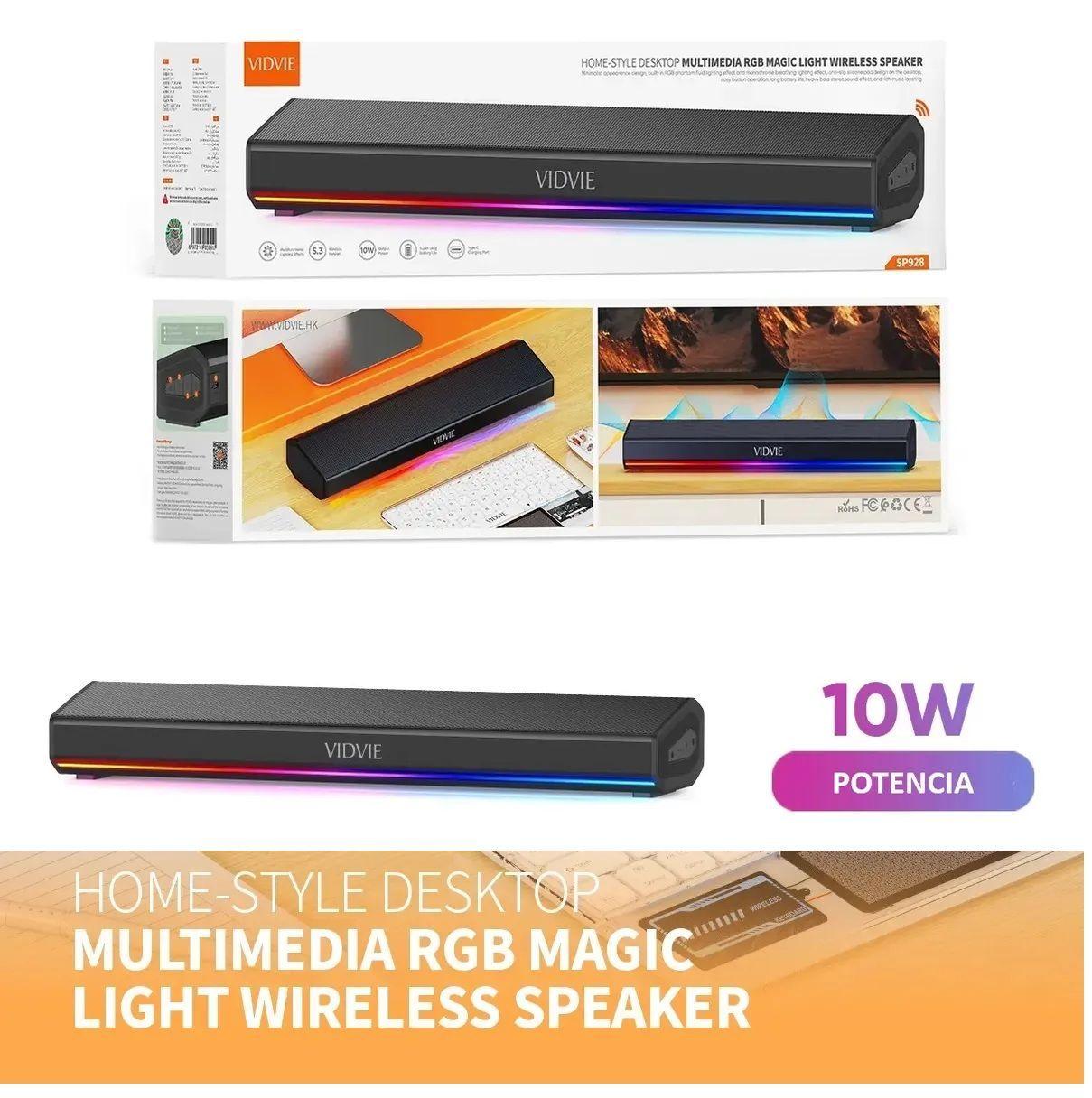 Sound Bar SP928 10W RGB Bluetooth 5.3 Estéreo Potente para PC Laptop TV.        -3