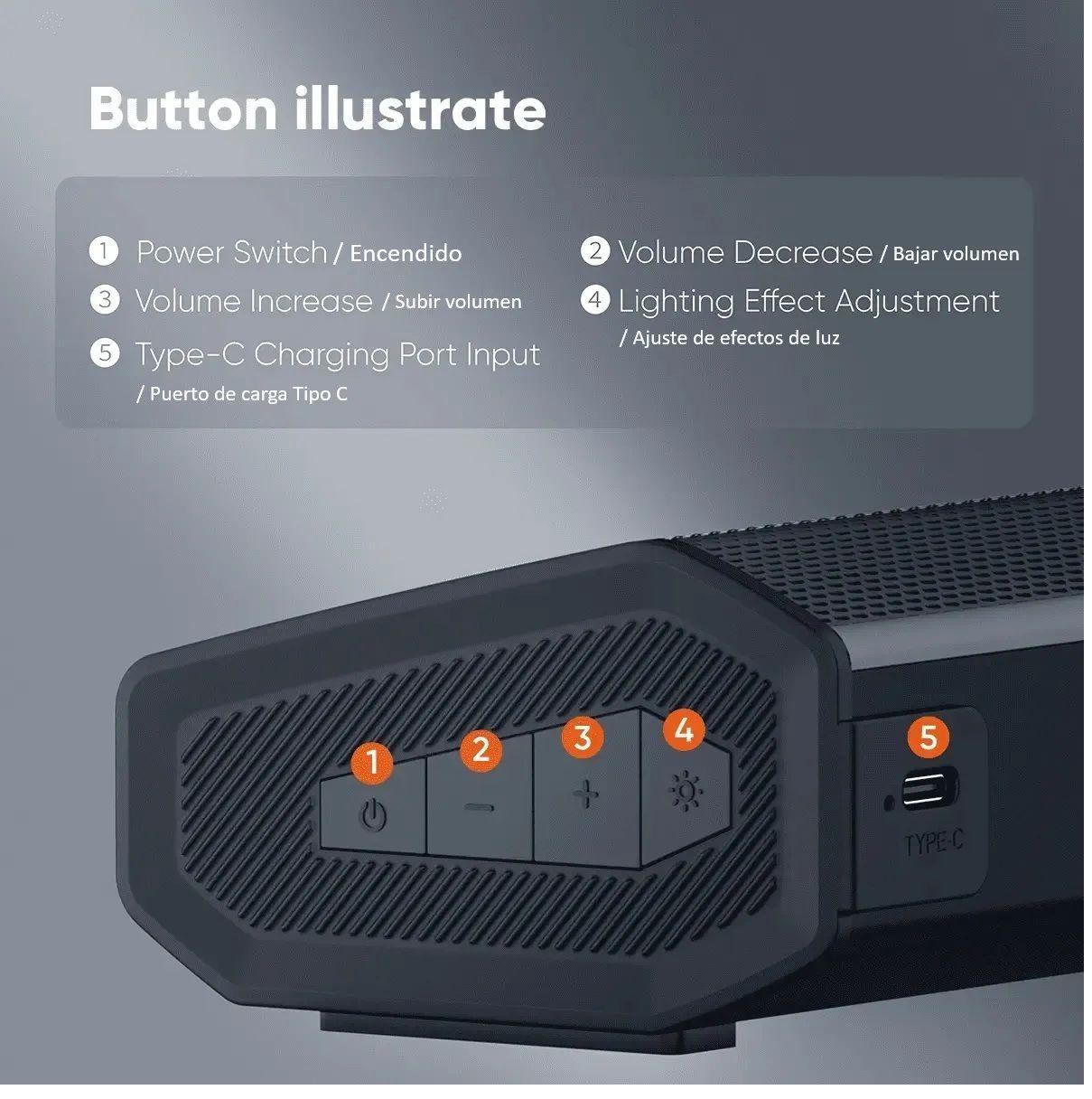 Sound Bar SP928 10W RGB Bluetooth 5.3 Estéreo Potente para PC Laptop TV.        -5