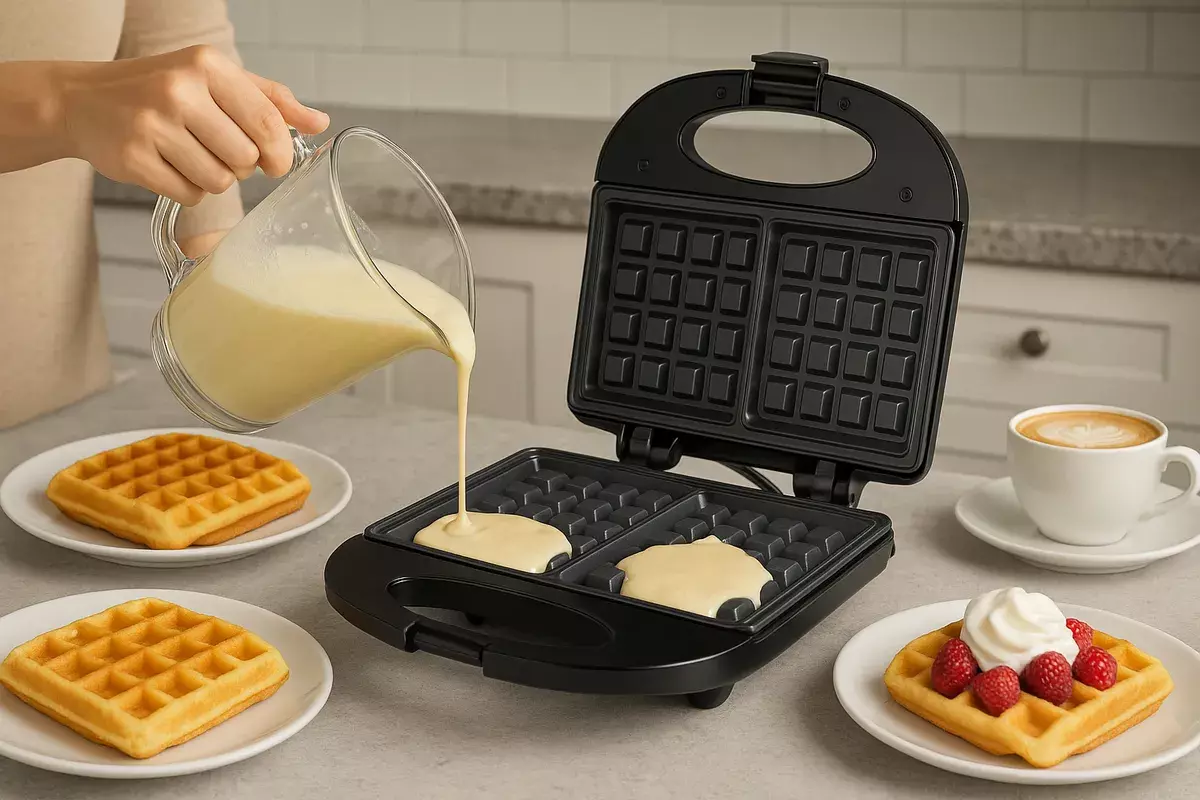 WAFLERA ELECTRICA 750W PLACAS ANTIADHERENTES DOBLE CALOR NEGRO-2