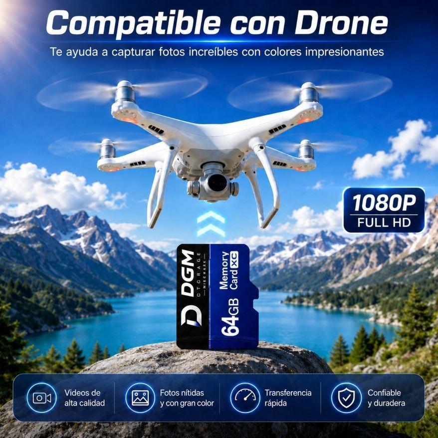Memoria MicroSDXC Diegmark 64GB Clase 10 U1 con Adaptador SD-6