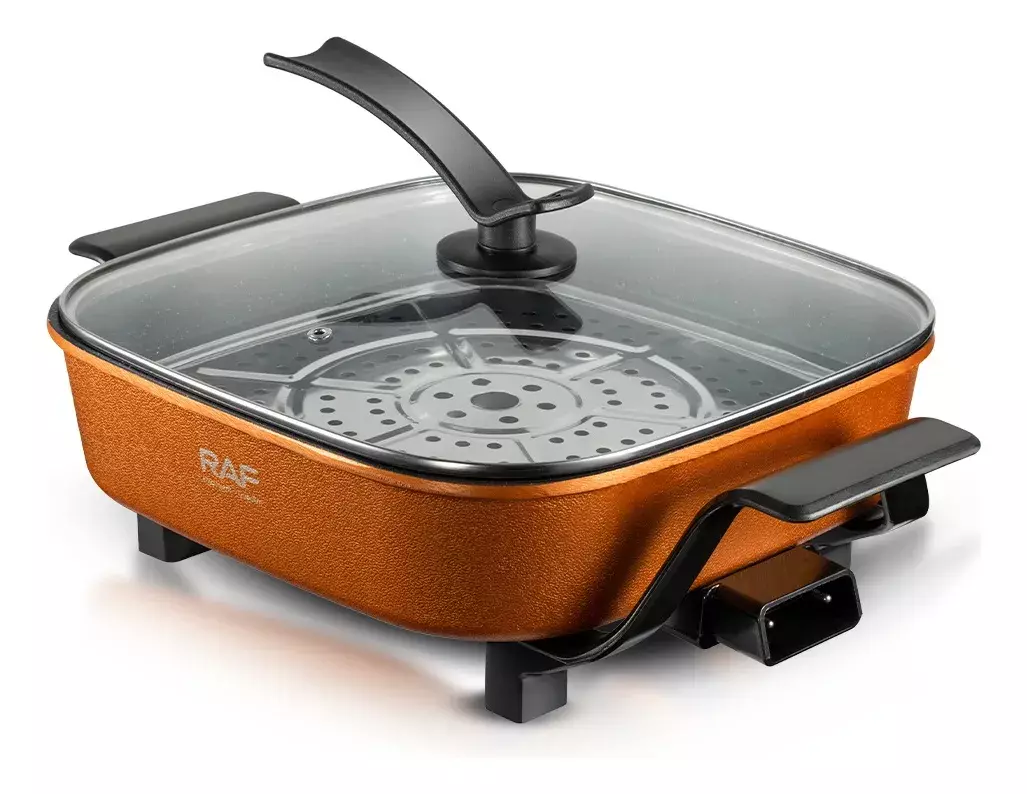 OLLA ELE CTRICA 7L MULTIFUNCIONAL ANTIADHERENTE 1350W NARANJA 50 HZ 60HZ-3