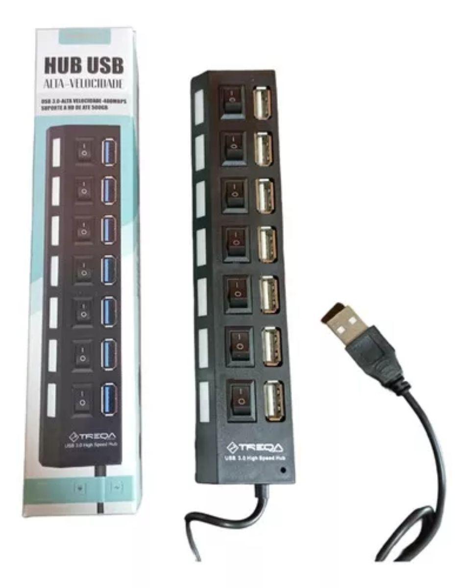 HUB USB 7 PUERTOS CON SWITCH TREQA USB 3.0-3