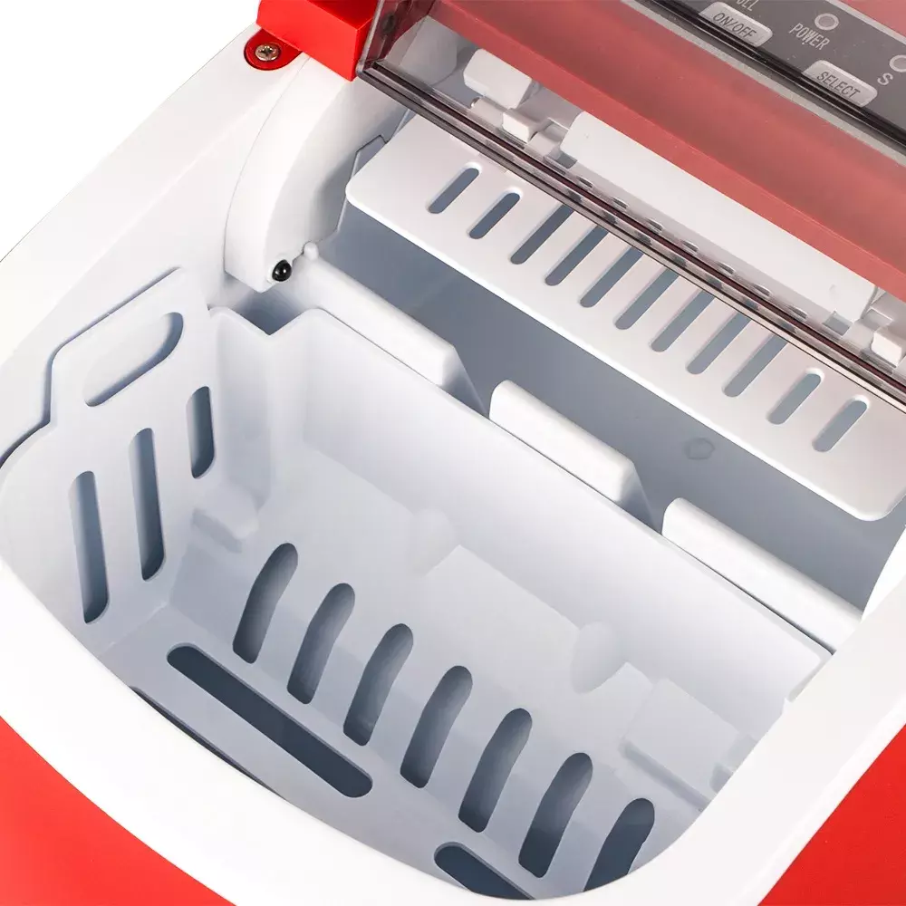 MAQUINA DE HIELO AUTOMATICA PORTATIL 12KG DIA 95W ROJO-2