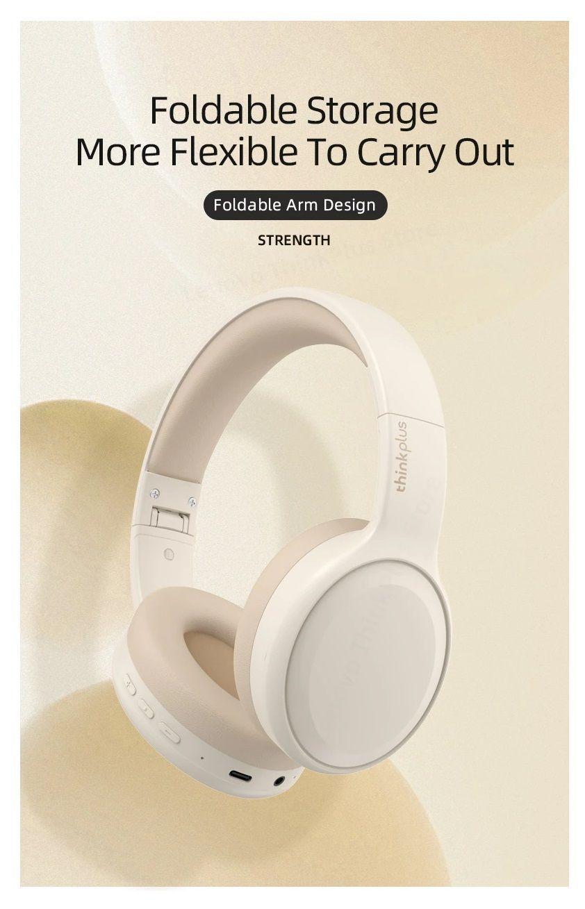 Audifonos Inalambricos Lenovo TH30 Bluetooth Plegables BEIGE-5