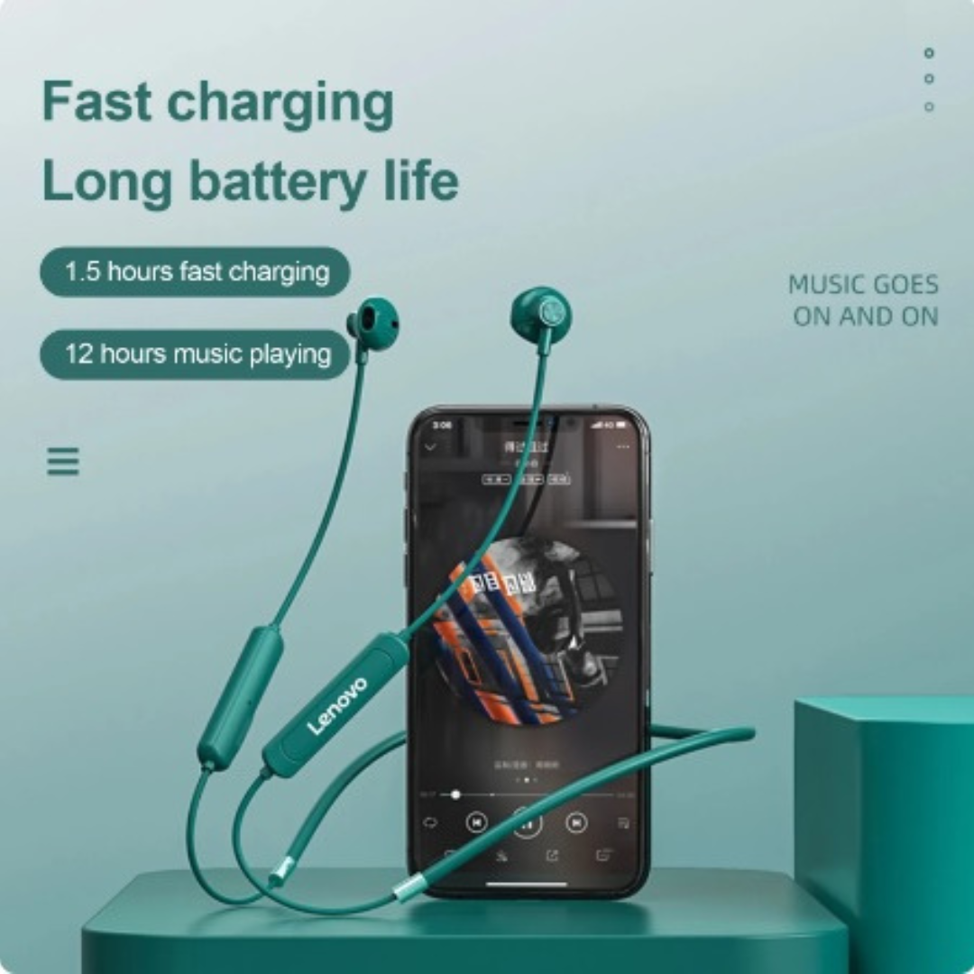 AUDÍFONOS DEPORTIVOS LENOVO SH1 BLUETOOTH 5.0 SONIDO IPX5 VERDE-6