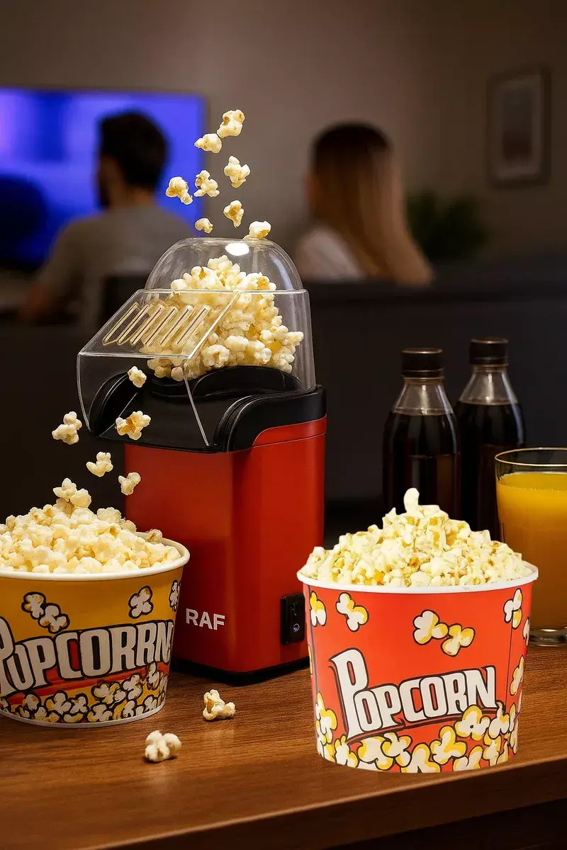 MAQUINA PARA CABRITAS PALOMITAS POPCORM 1200W 2L SIN ACEITE ROJO-2