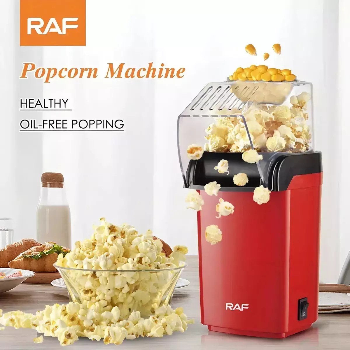 MAQUINA PARA CABRITAS PALOMITAS POPCORM 1200W 2L SIN ACEITE ROJO-4