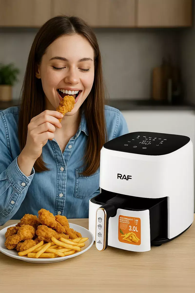 FREIDORA DE AIRE 3L 1300W COCINA SALUDABLE RAPIDA AIR FRYER BLANCO-2