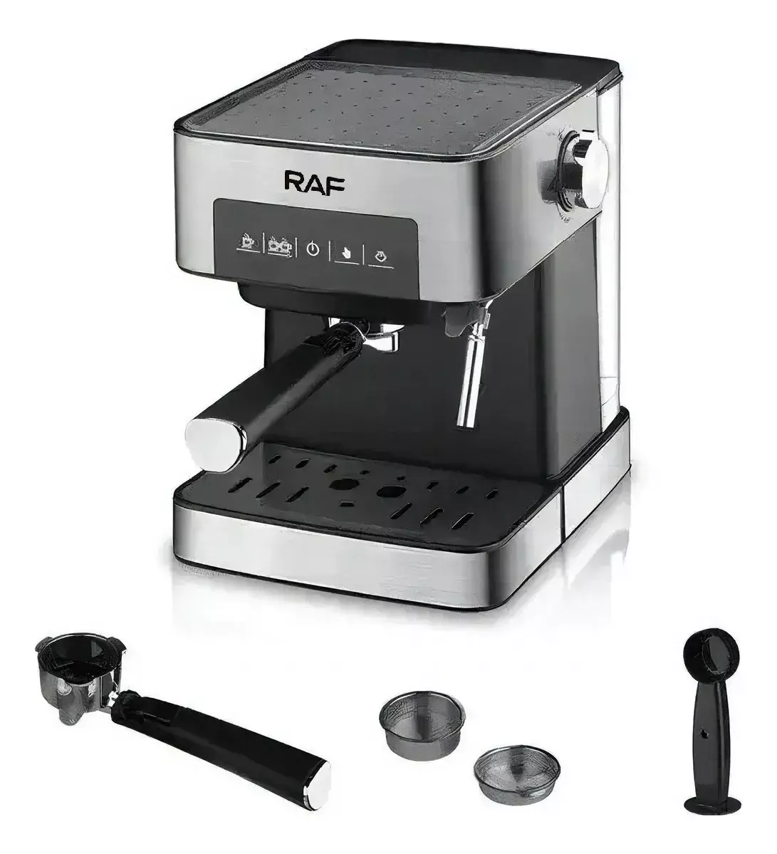 CAFETERA CAFE ESPRESSO CAPUCHINO 850W 1 6L 15 BAR ESPUMADOR PLATEADO NEGRO-5