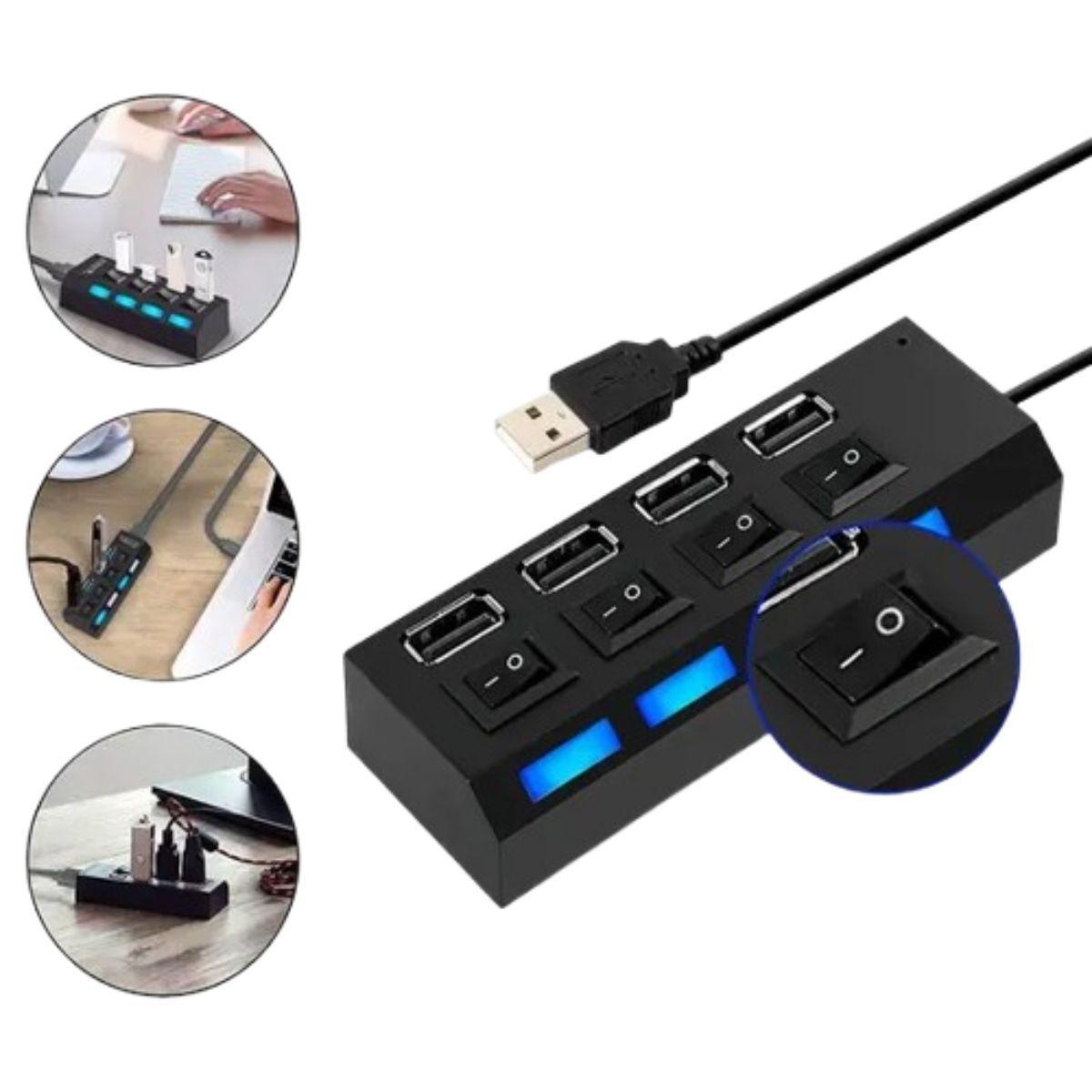 HUB USB 4 PUERTOS TREQA USB 2.0 PROTECCION SOBRECARGA DIMM-2