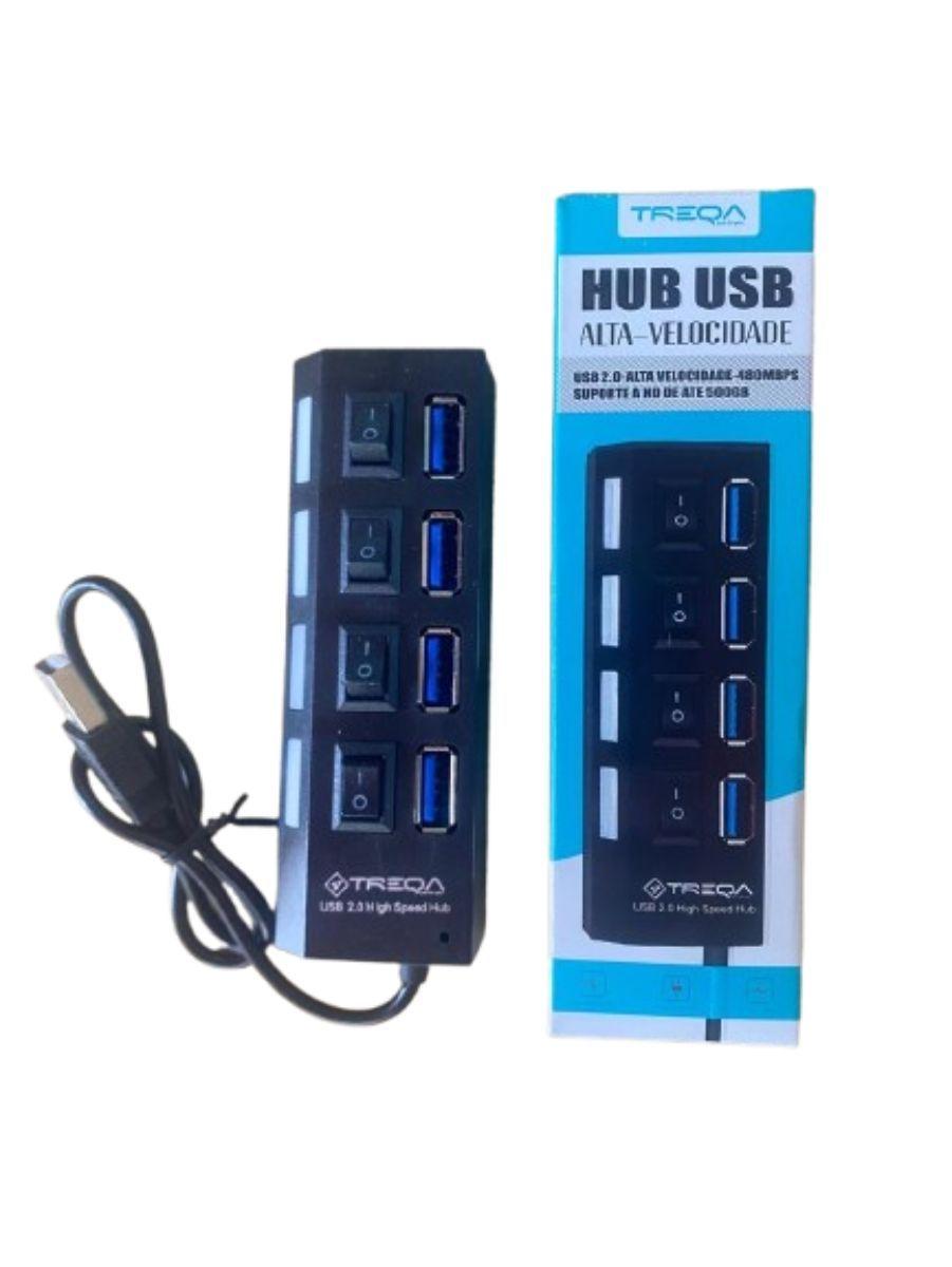 HUB USB 4 PUERTOS TREQA USB 2.0 PROTECCION SOBRECARGA DIMM-3