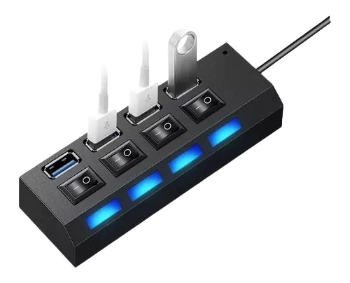 HUB USB 4 PUERTOS TREQA USB 2.0 PROTECCION SOBRECARGA DIMM-1