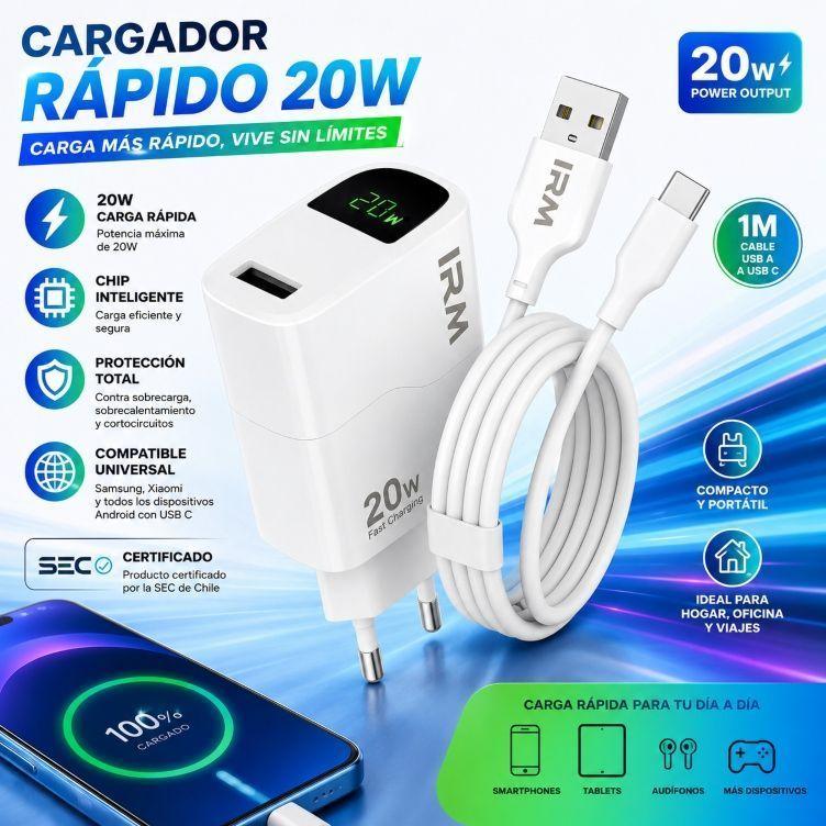Cargador Carga Rapida 20W Compatible con Samsung Xiaomi Motorola Redmi Android-1