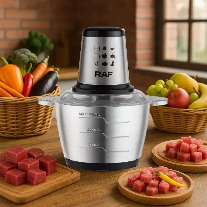 PROCESADOR DE ALIMENTOS ELECTRICO 3L 1000W ACERO INOXIDABLE PLATEADO-2