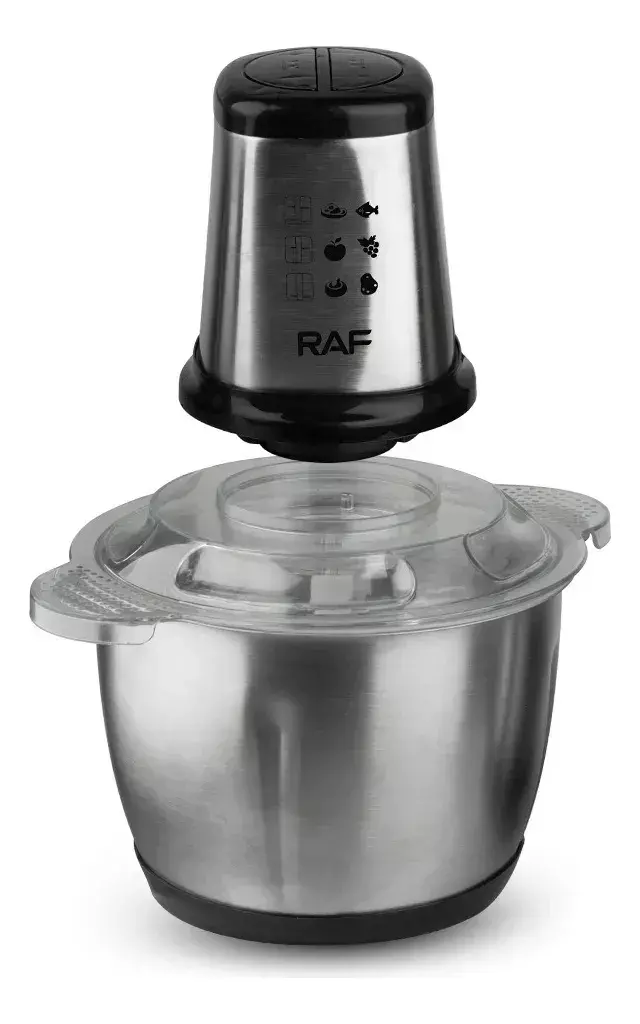 PROCESADOR DE ALIMENTOS ELECTRICO 3L 1000W ACERO INOXIDABLE PLATEADO-3