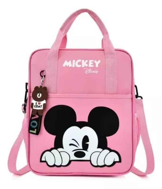 Mochila Bolso Escolar Disney Mickey Mouse Adultos y Niños - Rosa -0