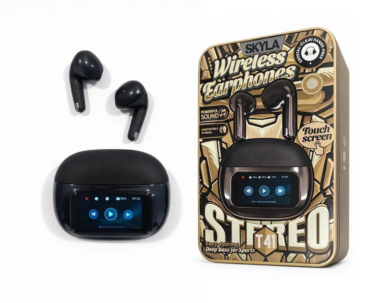 Audifonos Inalambricos T41 Con Pantalla Tactil Estereo Bluetooth Manos Libres-1
