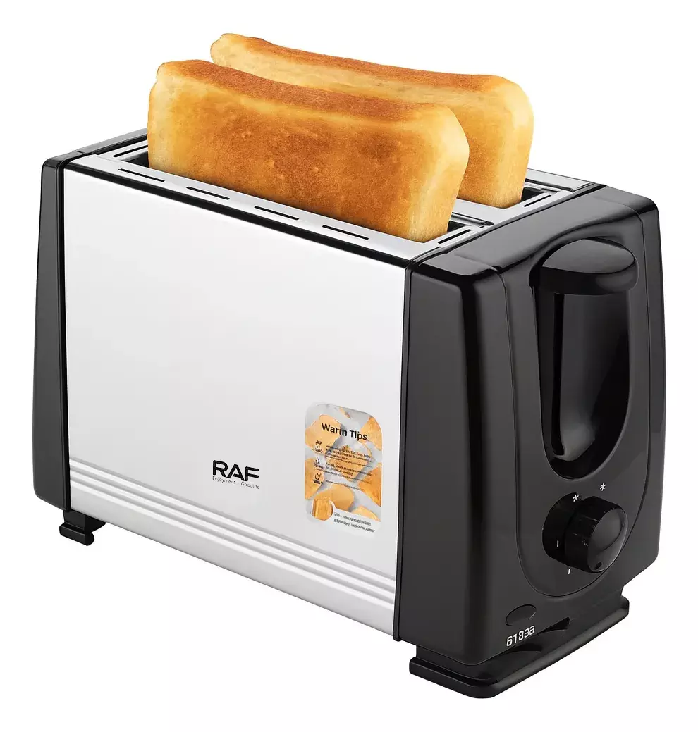 TOSTADOR AUTOMATICO 2 PANES 650W 6 NIVELES DE TOSTADO PLATEADO NEGRO-2