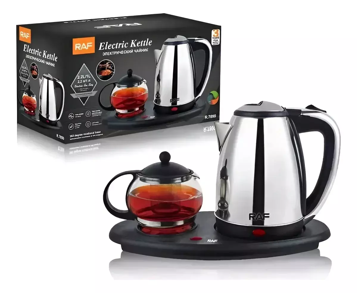 HERVIDOR ELE CTRICO INOXIDAB 2 2L TETERA CRISTAL 1L 2200W PLATEADO-2