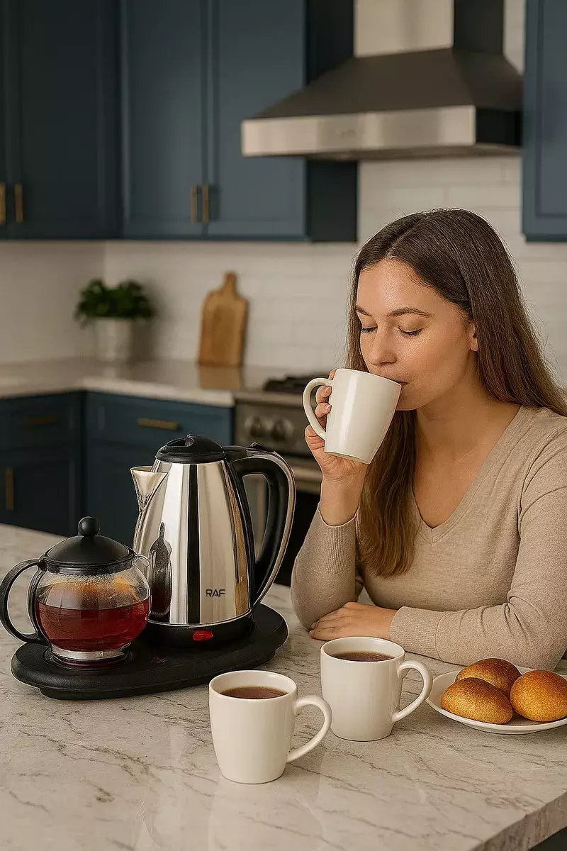 HERVIDOR ELE CTRICO INOXIDAB 2 2L TETERA CRISTAL 1L 2200W PLATEADO-5