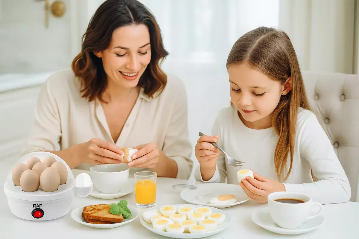 HERVIDOR DE HUEVOS 350W 7 UNIDADES AUTOMATICA COCEDOR VAPOR BLANCO 50 HZ 60HZ-2