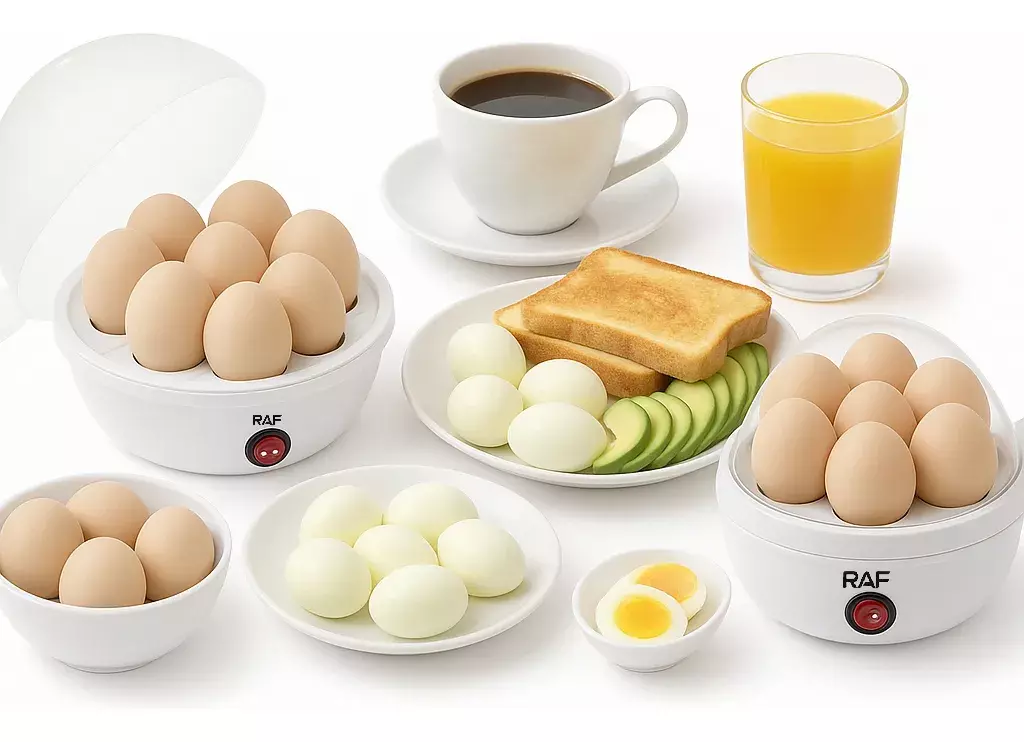 HERVIDOR DE HUEVOS 350W 7 UNIDADES AUTOMATICA COCEDOR VAPOR BLANCO 50 HZ 60HZ-4