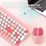 Teclado Gamer Inal mbrico Con Mouse 2 4g As 212 Aoas Mouse Rosa Teclado Rosa-2