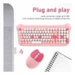 Teclado Gamer Inal mbrico Con Mouse 2 4g As 212 Aoas Mouse Rosa Teclado Rosa-3