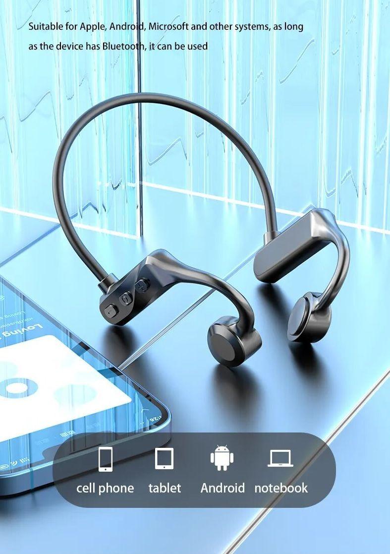 Audífonos Conducción Ósea Sport Treqa Bluetooth 5.3 Negro-4
