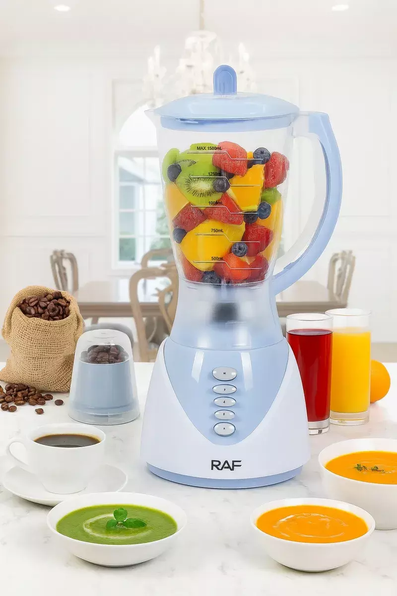 LICUADORA ELECTRICA JUGUERA 450W 1 5L CON MOLINILLO DE CAFE CELESTE BLANCO-2