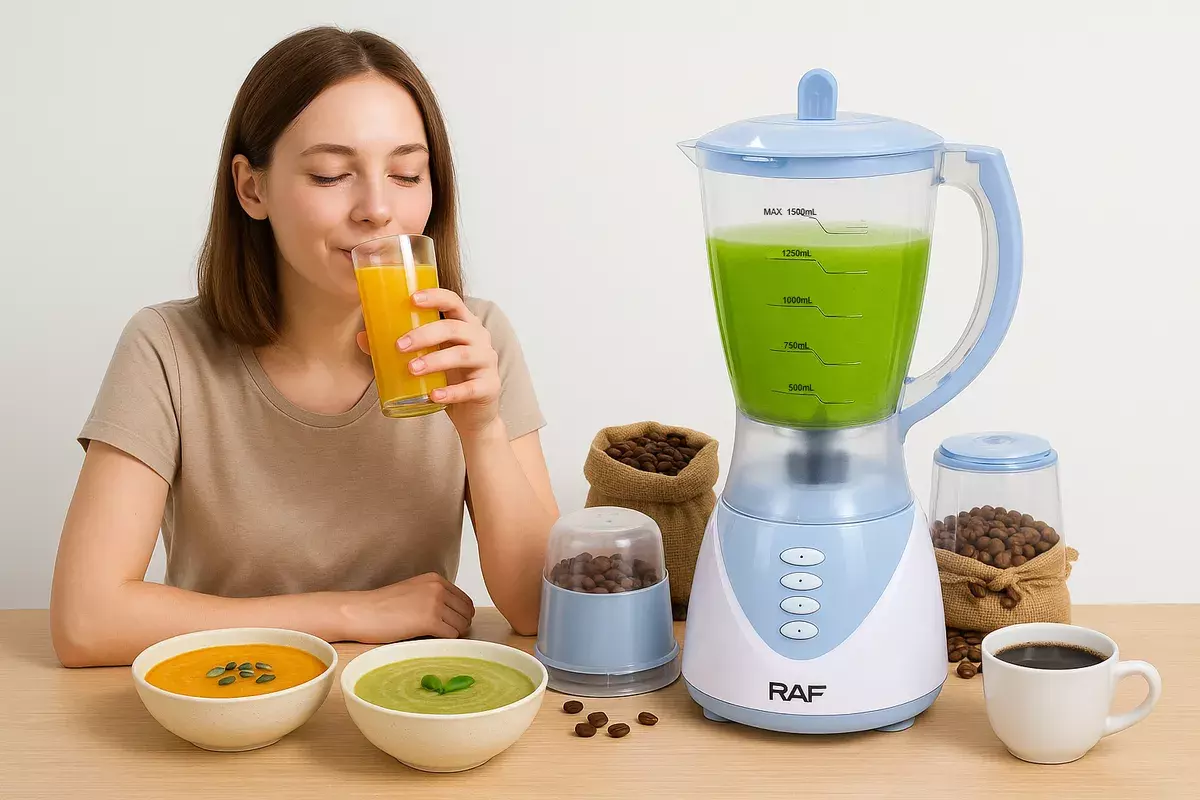 LICUADORA ELECTRICA JUGUERA 450W 1 5L CON MOLINILLO DE CAFE CELESTE BLANCO-4