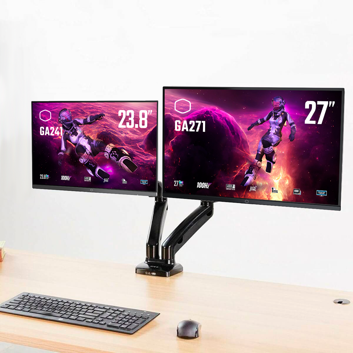 Soporte Doble Monitor 14" a 32" Vesa 75x75, 100x100-5