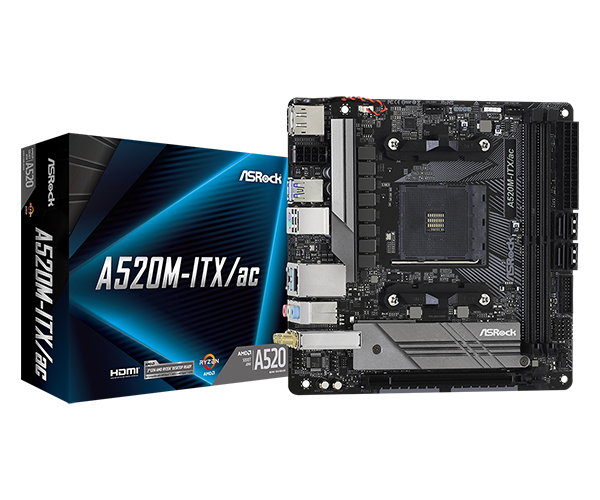 Tarjeta Madre Asrock A520-ITX/ac AM4 DDR4 WiFi-0