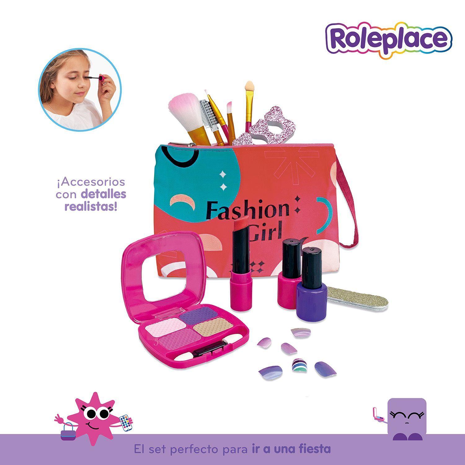 Set de Belleza Infantil con Brochas y Bolso de Maquillaje-3