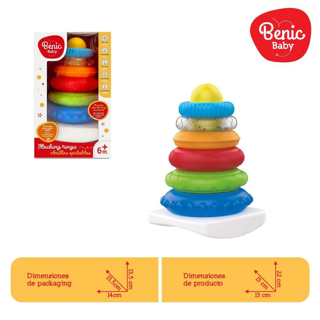 Anillos Apilables Bebé con Sonajero y Texturas 7 piezas-3