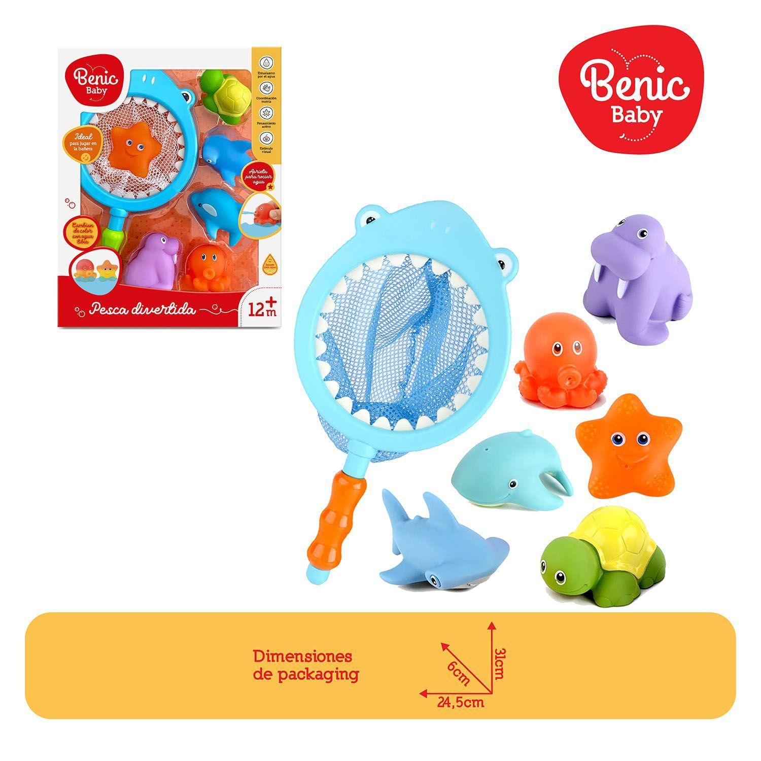 Juguete de Pesca con Red Tiburón y Animalitos de Silicona Cambia Color-2