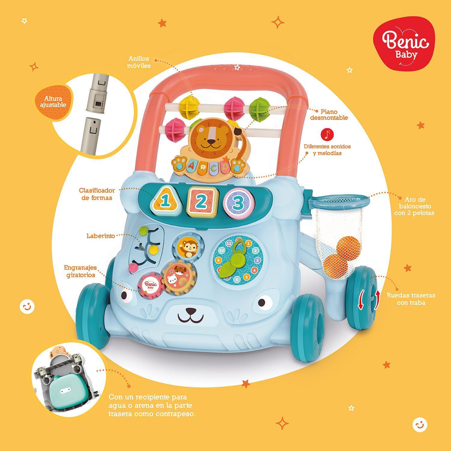 Andador Multifuncional Infantil con Sonido y Música - Celeste-3