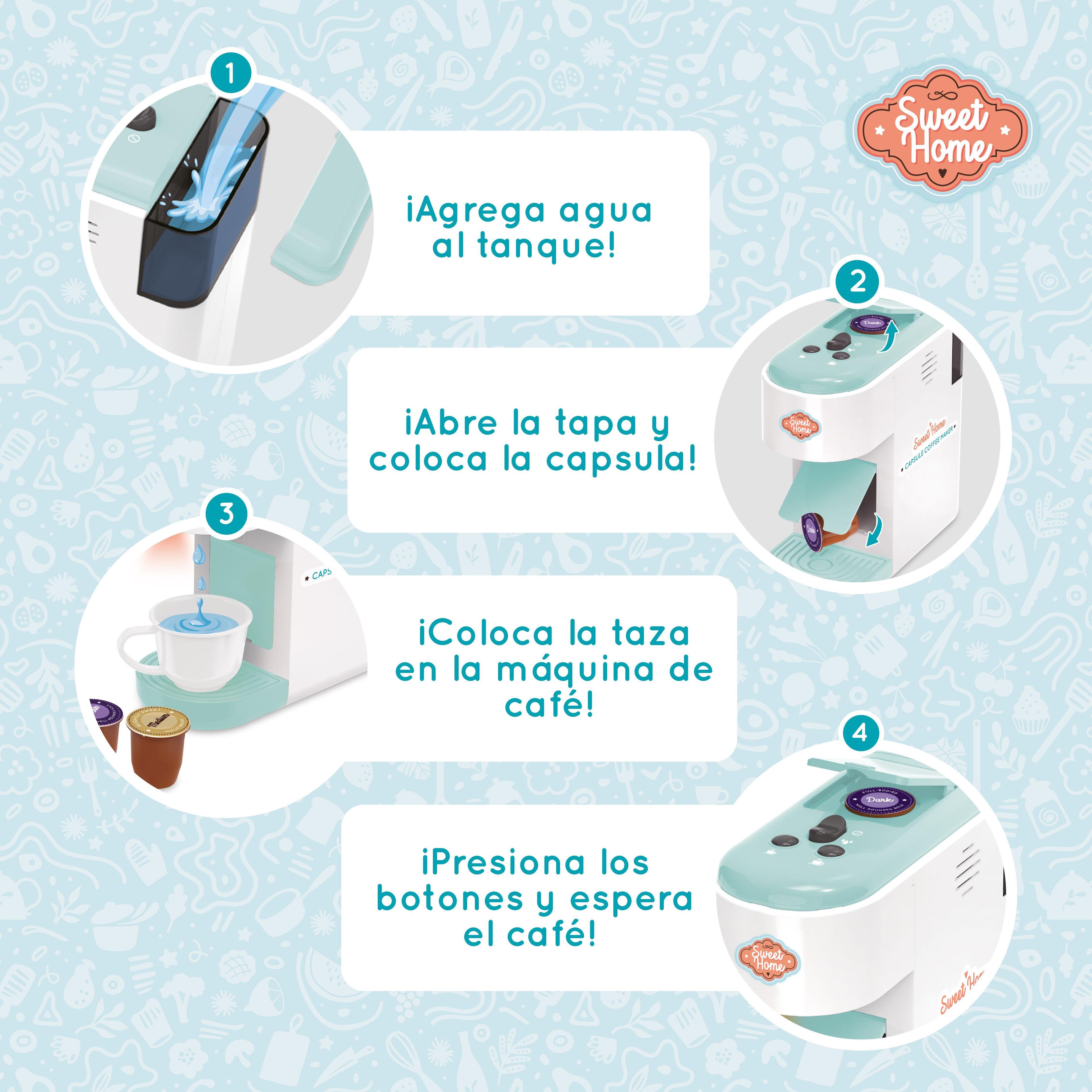 ¡Desayuno Como los Grandes! Cafetera de Cápsulas con Luz, Sonido y 4 Accesorios -3