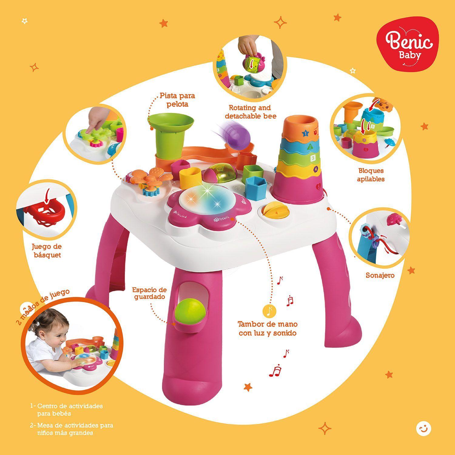Mesa de Aprendizaje Infantil con Luces, Sonidos y 2 Modos de Juego-3