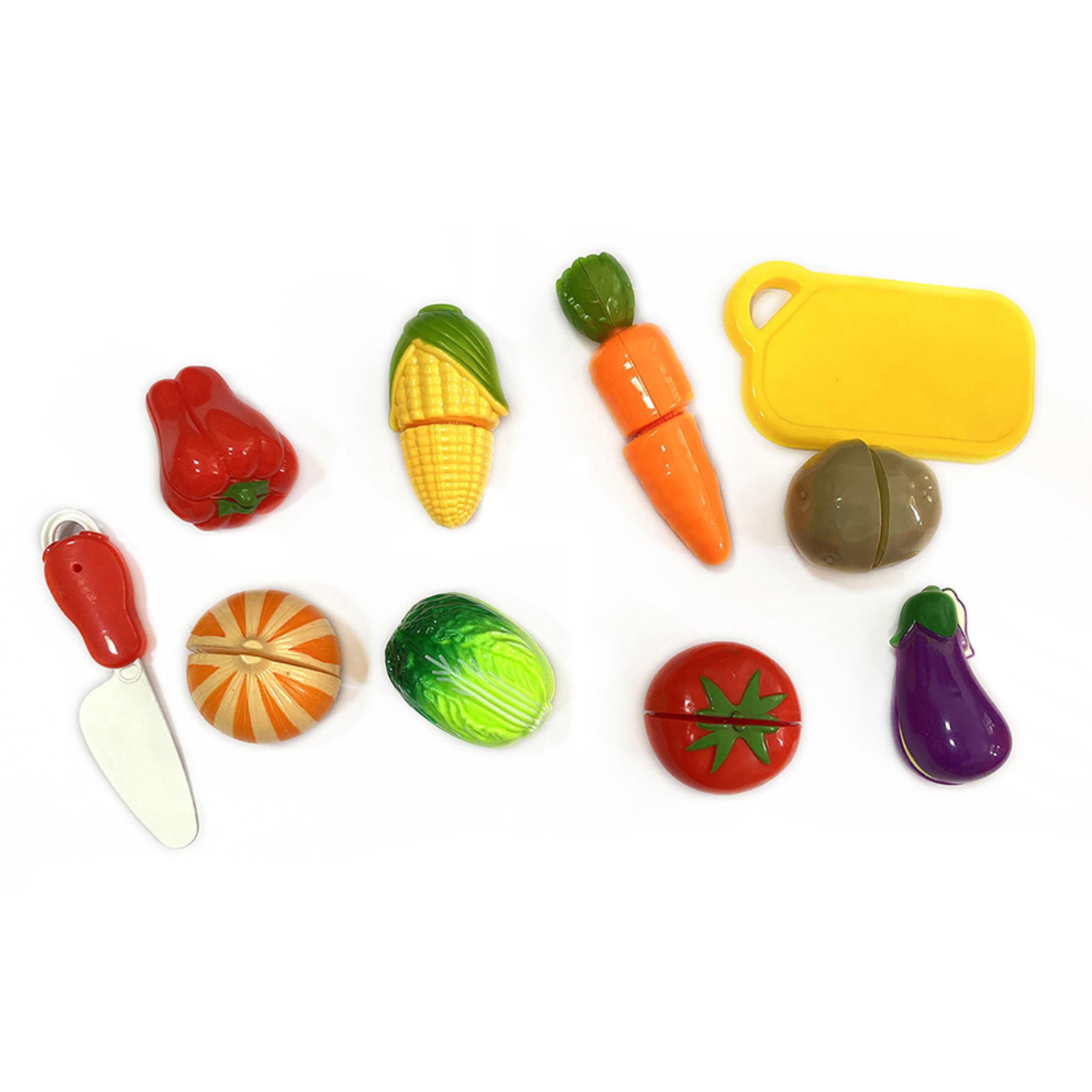 Set de Alimentos para Cortar con Velcro, Tabla y Cuchillo-0