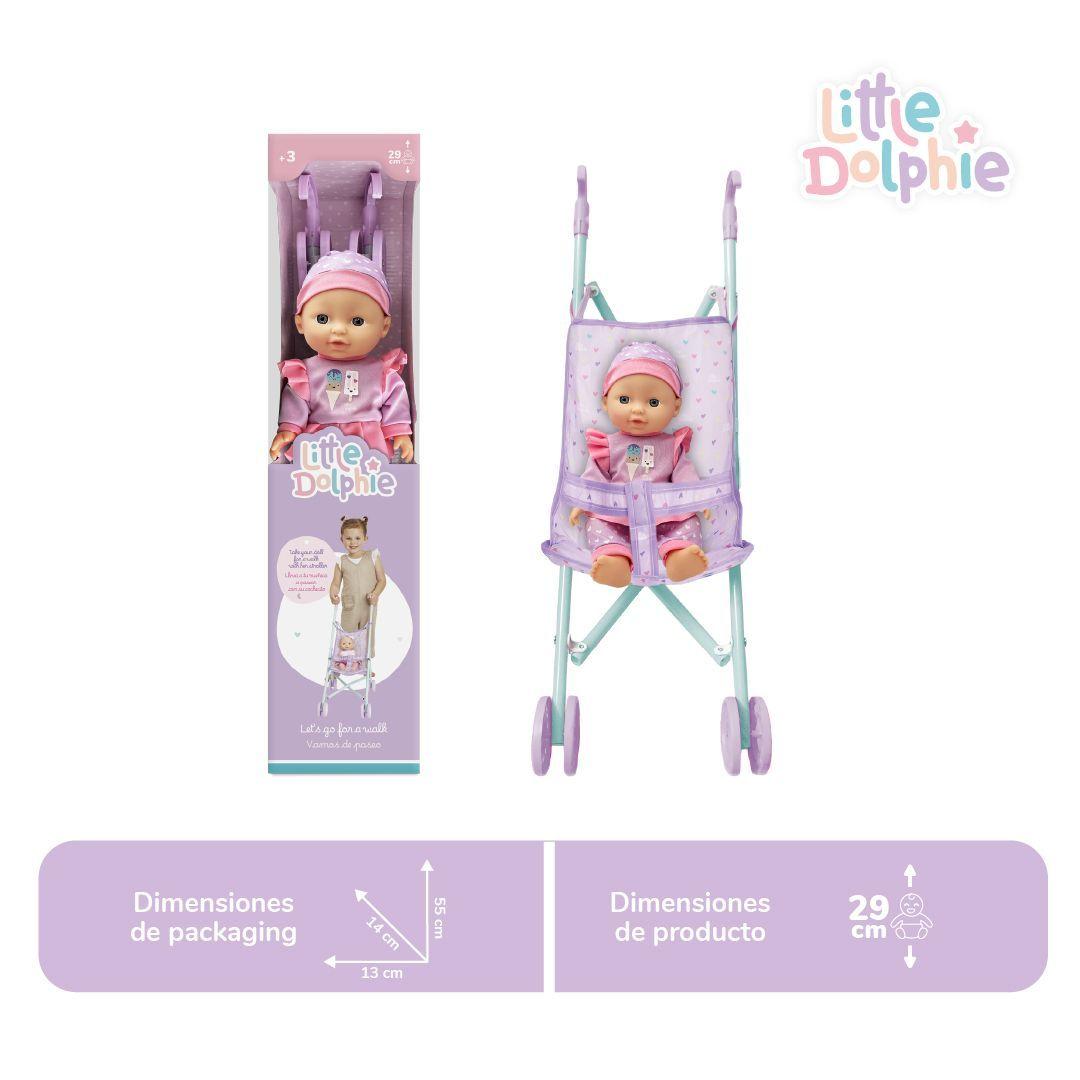 Muñeca Bebé con Carrito Plegable de Paseo - Surtido-2