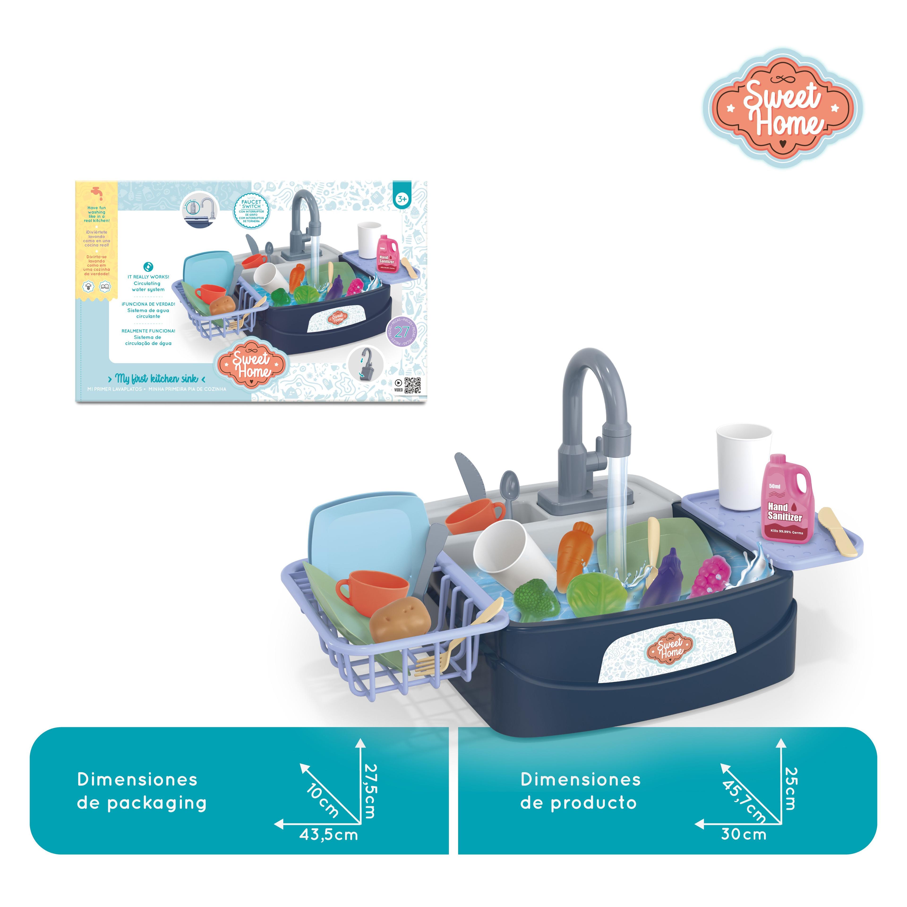  ¡A Jugar a Lavar! Mi Primer Lavaplatos con Agua en Circulación y Accesorios-2