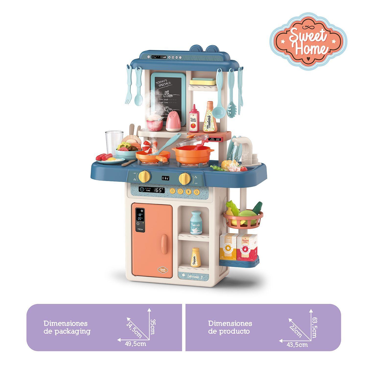 Cocina de Juguete Infantil con Agua, Vapor y 51 Accesorios-2