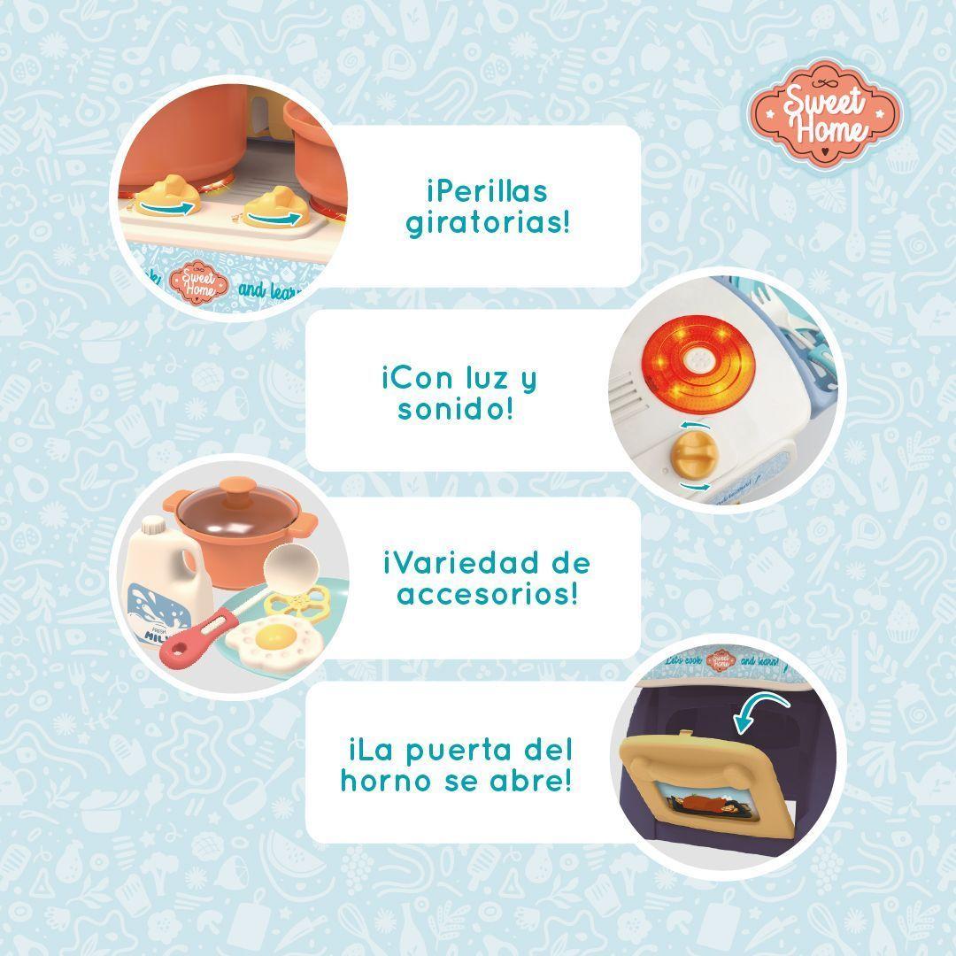 Cocina pequeña con Luz, Sonido y 26 Accesorios Juguete Niñas y Niños-3