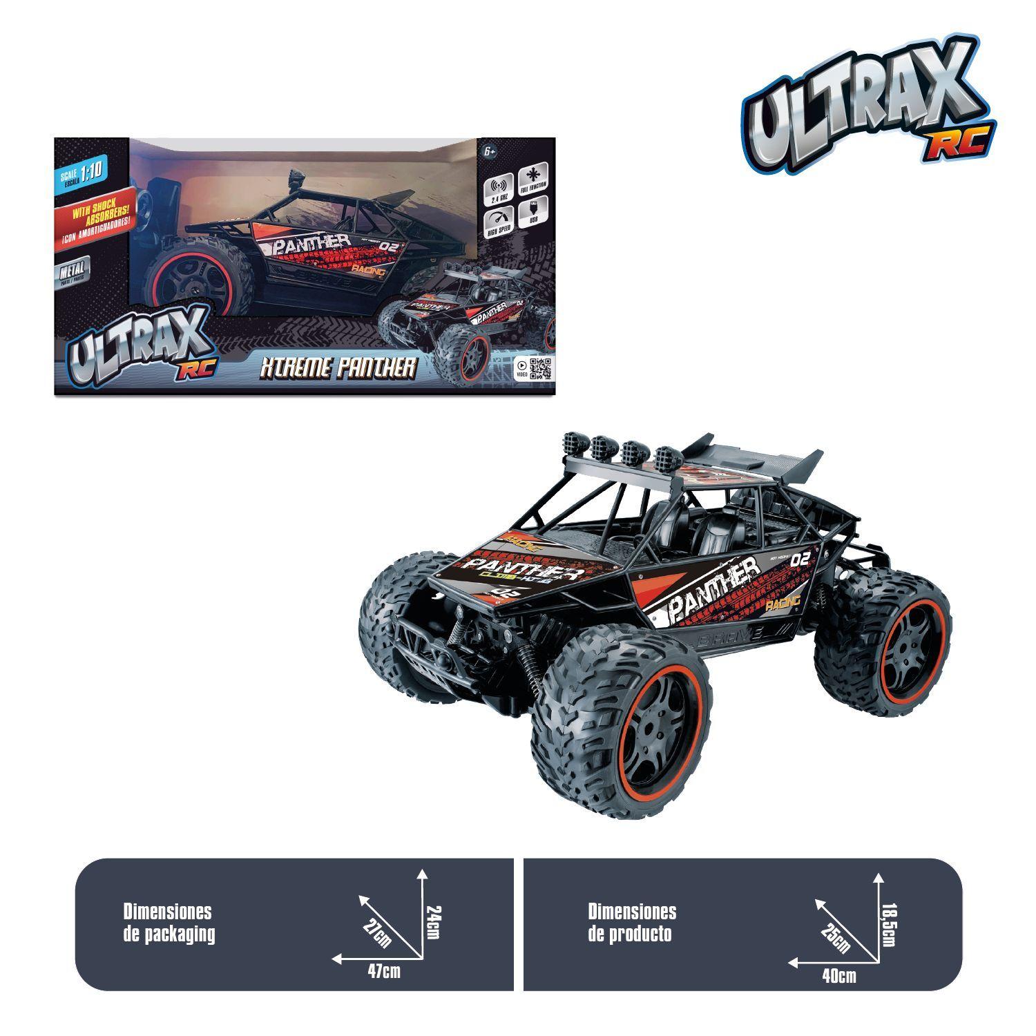Auto RC Metálico 110 4x4 Pantera Extrema con Control 2.4 GHz Recargable-3