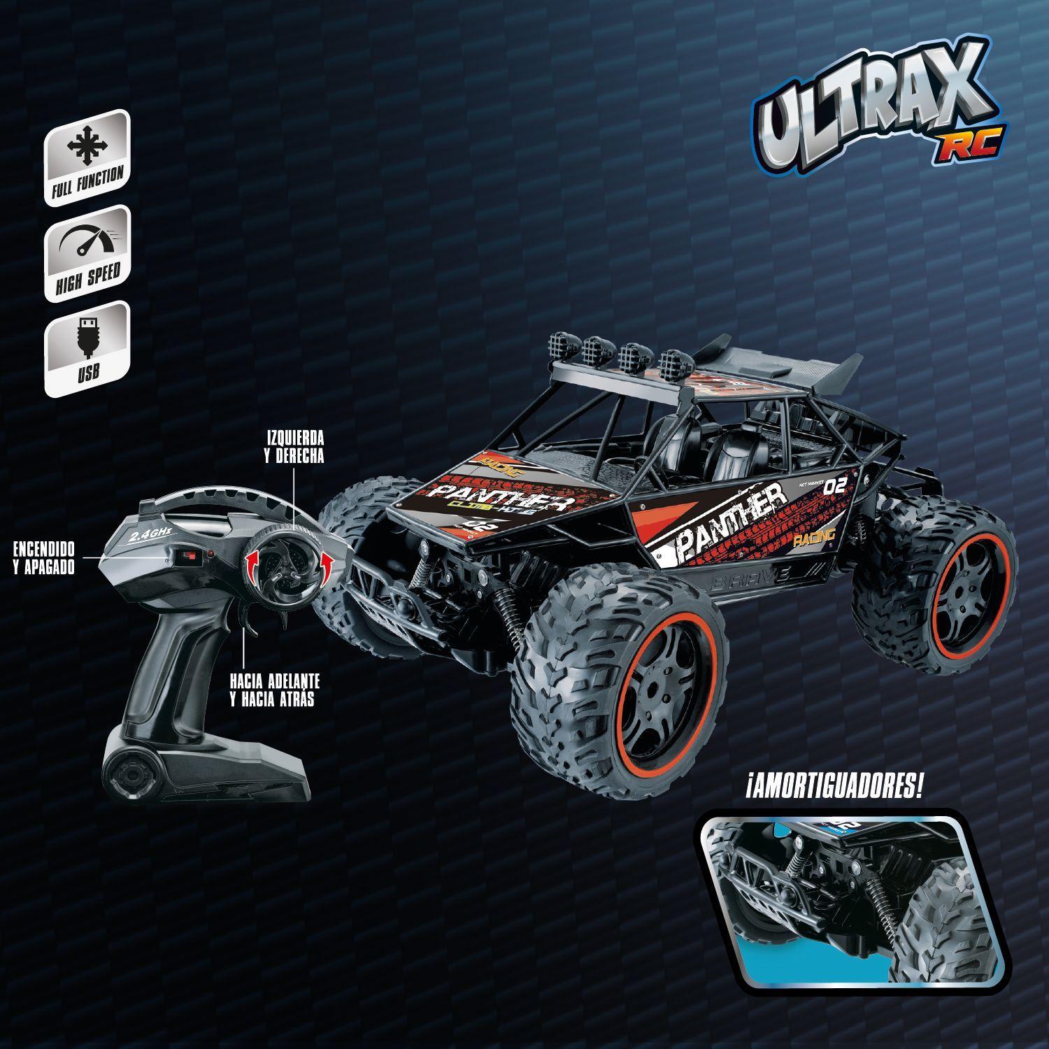 Auto RC Metálico 110 4x4 Pantera Extrema con Control 2.4 GHz Recargable-4