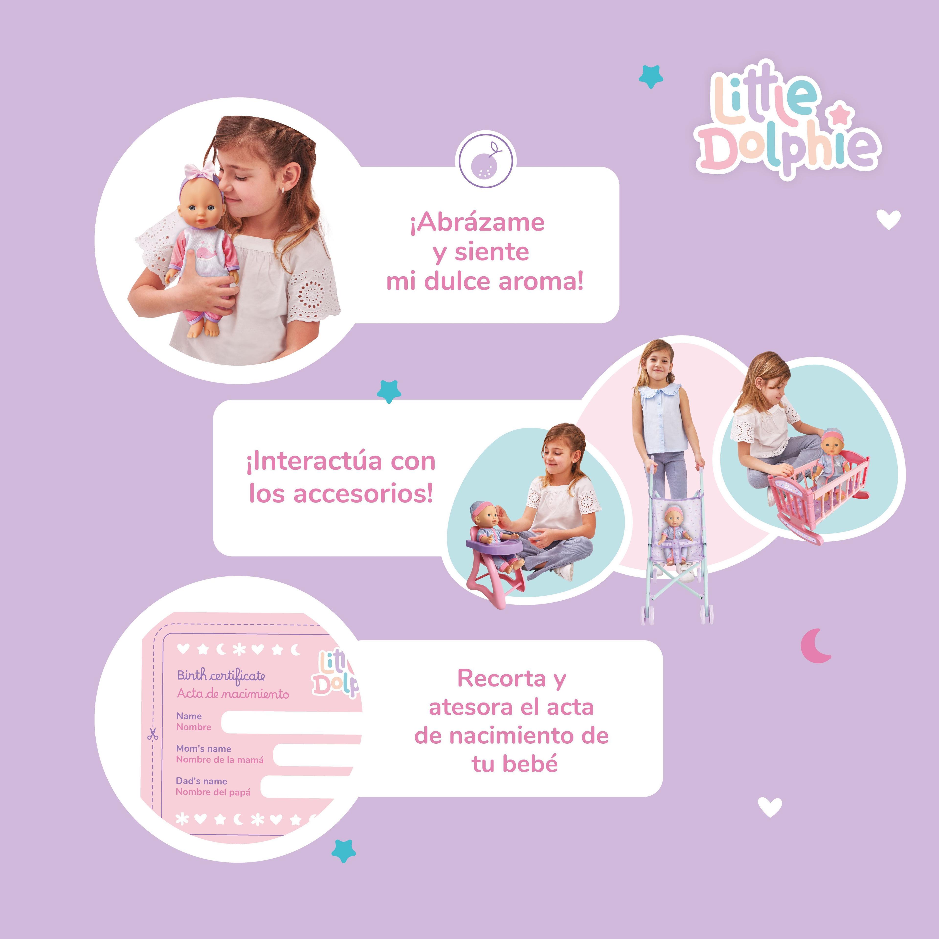 Set 3 en 1 con Muñeca de 29 cm, Sonido y Accesorios de Cuidado-3